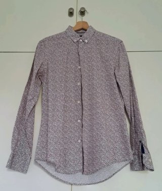 Camisa Zara Estampado Vegetal Slim Fit