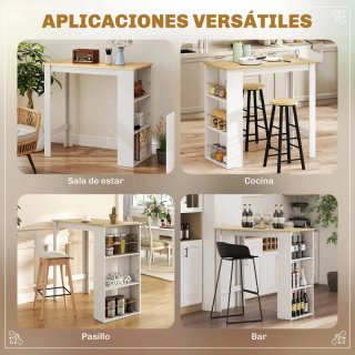 Mesa alta bar con almacenaje
