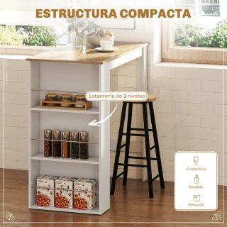 Mesa alta bar con almacenaje