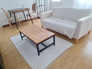 Mesa Centro Estilo Industrial Madera y Metal