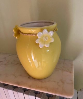 Vaso decorativo fiori giallo