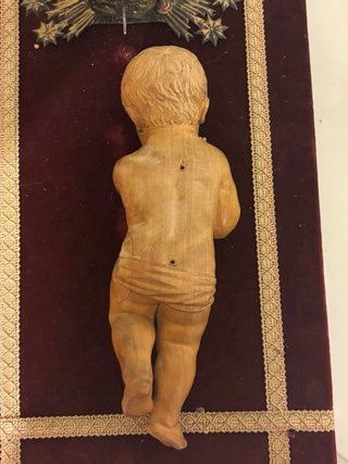 Talla madera Niño Jesús con corona