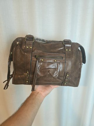 Borsa marrone stile City Bag A4 università