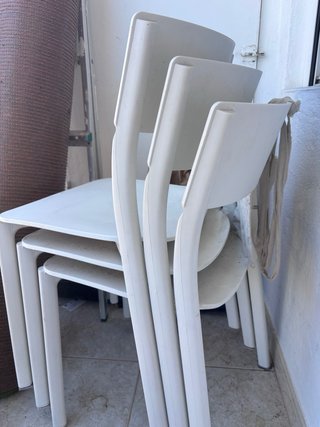 Set de 3 Sillas Blancas para Terraza