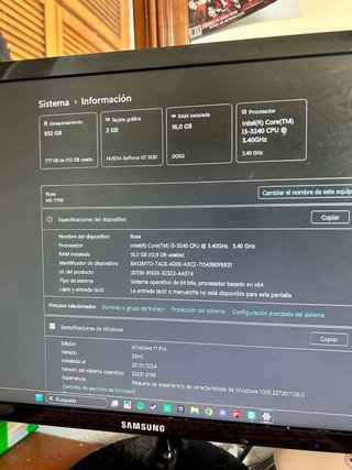 PC de sobremesa + pantalla Samsung