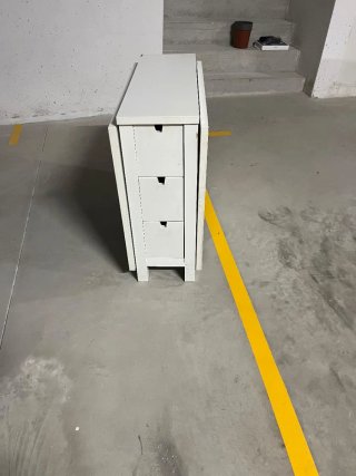 Mesa Abatible Blanca con Cajones