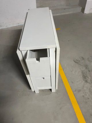 Mesa Abatible Blanca con Cajones