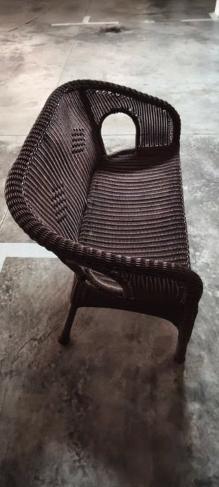 Sillón de 2 plazas de mimbre