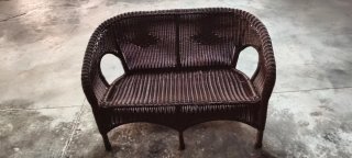 Sillón de 2 plazas de mimbre