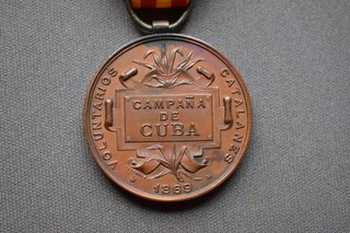 Medalla Voluntarios Catalanes Cuba 1869