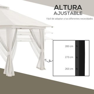 Carpa Plegable Pop-up 4x4m UV50+ Mosquiteras Crema