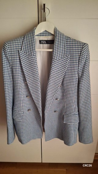 Chaqueta Zara cuadros azul y blanco Talla M