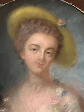 Cuadro antiguo mujer con sombrero