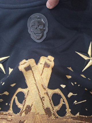 AMIRI Sudadera Negra con Diseño Estatua Libertad