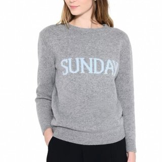 Maglione grigio con scritta Sunday
