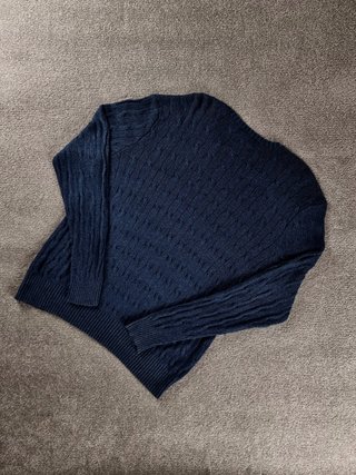 Sweater Cable Knit Polo Ralph Lauren Men XXL Blue