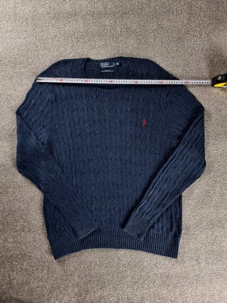 Sweater Cable Knit Polo Ralph Lauren Men XXL Blue
