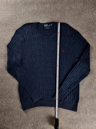 Sweater Cable Knit Polo Ralph Lauren Men XXL Blue