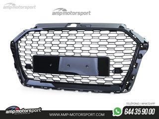 PARRILLA DELANTERA LOOK RS3 PARA AUDI A3 8V NEGRO BRILLO 2017--