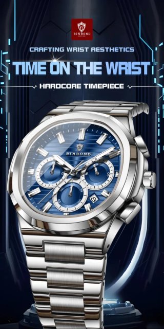 Reloj Binbond Plateado y Azul