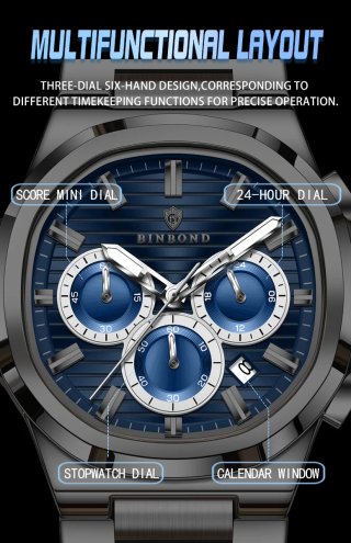 Reloj Binbond Plateado y Azul