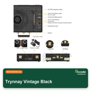 Trynnay tocadiscos portátil vinilo vintage