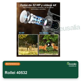 Rollei 32GB cámara de caza 4G 4K visión nocturna