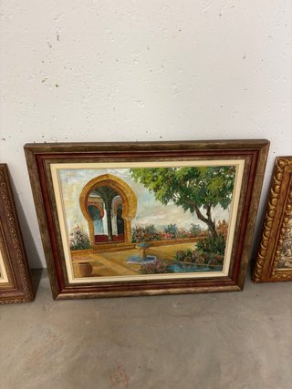 Lote 4 cuadros antiguos decorativos