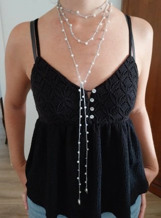 Collar de plata y perlas