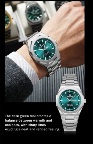 Reloj paazomu Hombre Plateado y Turquesa