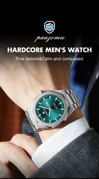 Reloj paazomu Hombre Plateado y Turquesa