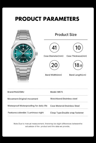 Reloj paazomu Hombre Plateado y Turquesa