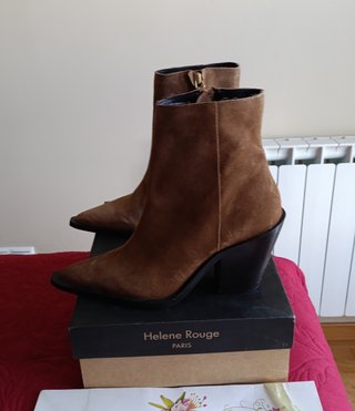 Botines Helene Rouge Piel Marrón Talla 38