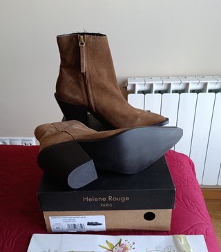 Botines Helene Rouge Piel Marrón Talla 38