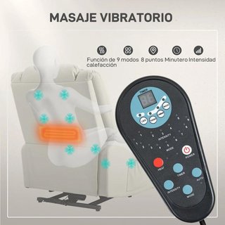 Sillón Levanta Personas Masaje y Calor Gris Tara