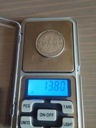Moneda plata nazi Alemania 1934