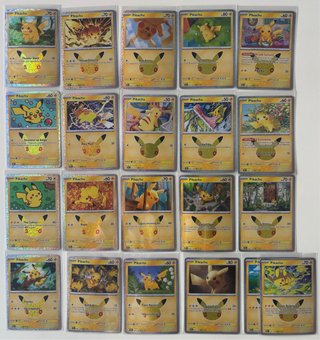 Lote 21 Cartas Pikachu 30 Aniversario Pokémon