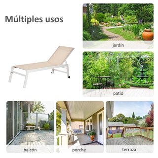 Tumbona Aluminio Reclinable 5 Posiciones 169cm