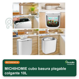 MICHIHOMIE cubo basura plegable colgante 10L