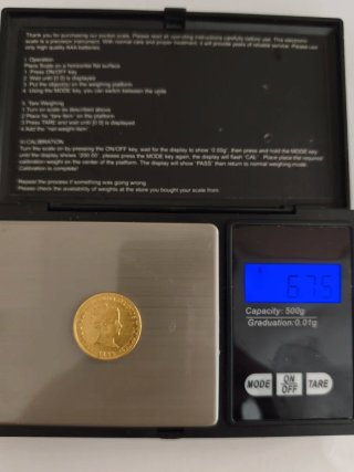 Moneda Oro Isabel II 80 Reales 1844
