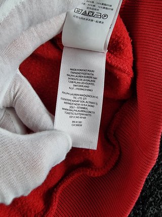 Hoodie Polo Ralph Lauren Unisex M Red