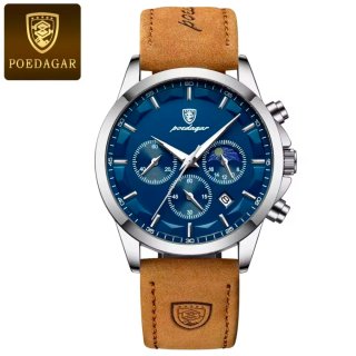 Reloj Poedagar Hombre Azul y Beige
