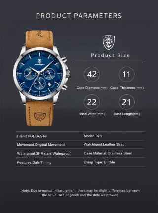 Reloj Poedagar Hombre Azul y Beige