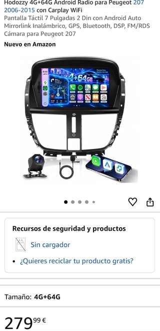 Radio Android Peugeot 207 (2006-2015) •PRECINTADO•