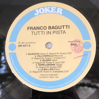 Franco Bagutti Tutti In Pista Vol. 1 LP