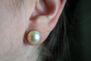 Pendientes Vintage con Esfera Efecto Perla