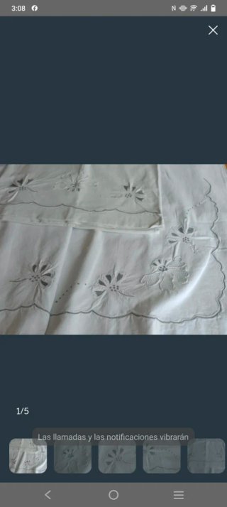 Juego sábanas bordadas 80s cama 90