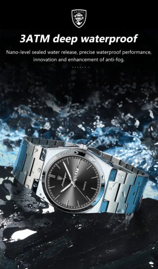 Reloj Poedagar Hombre Plateado y Negro