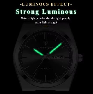 Reloj Poedagar Hombre Plateado y Negro