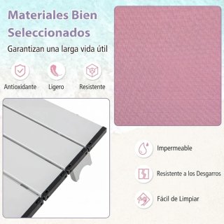 COSTWAY 2 Sillas Playa Plegable y 1 Mesa